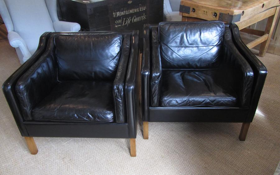 A pair of Leather armchairs