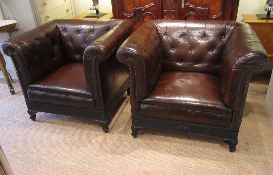 A pair of Swedish leather chairs