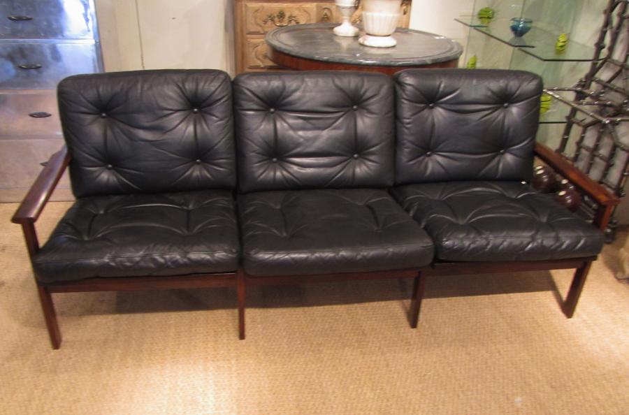 A three seater leather sofa