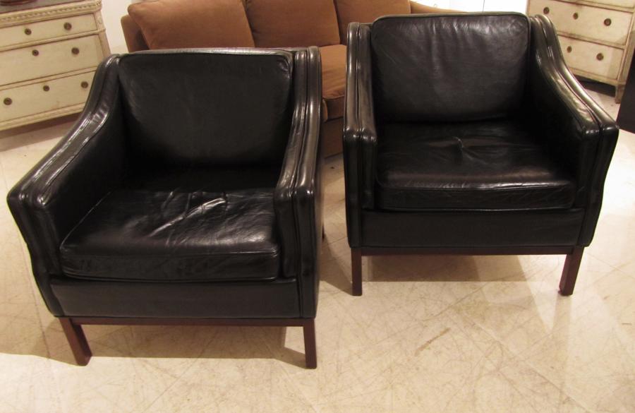 A pair of Mogensen leather armchairs