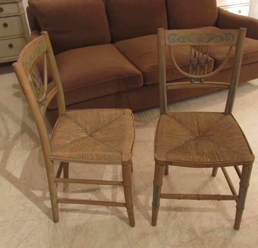 A pair of regency side chairs