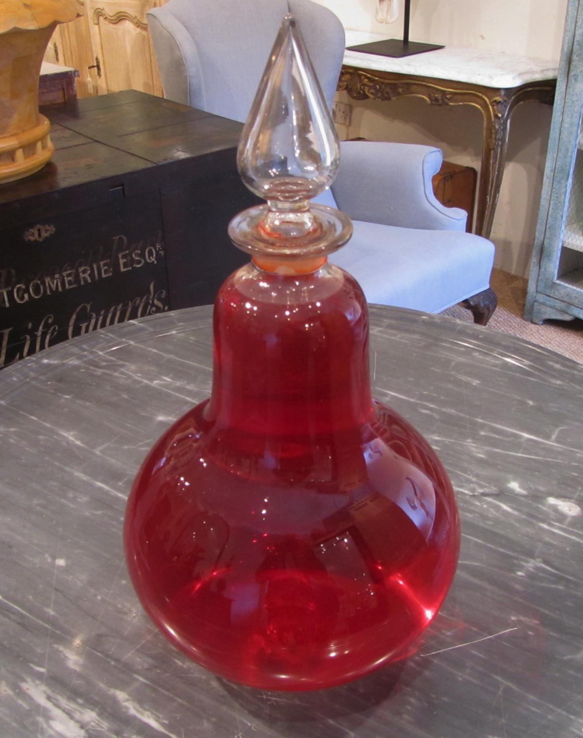 A glass pharmacy bottle