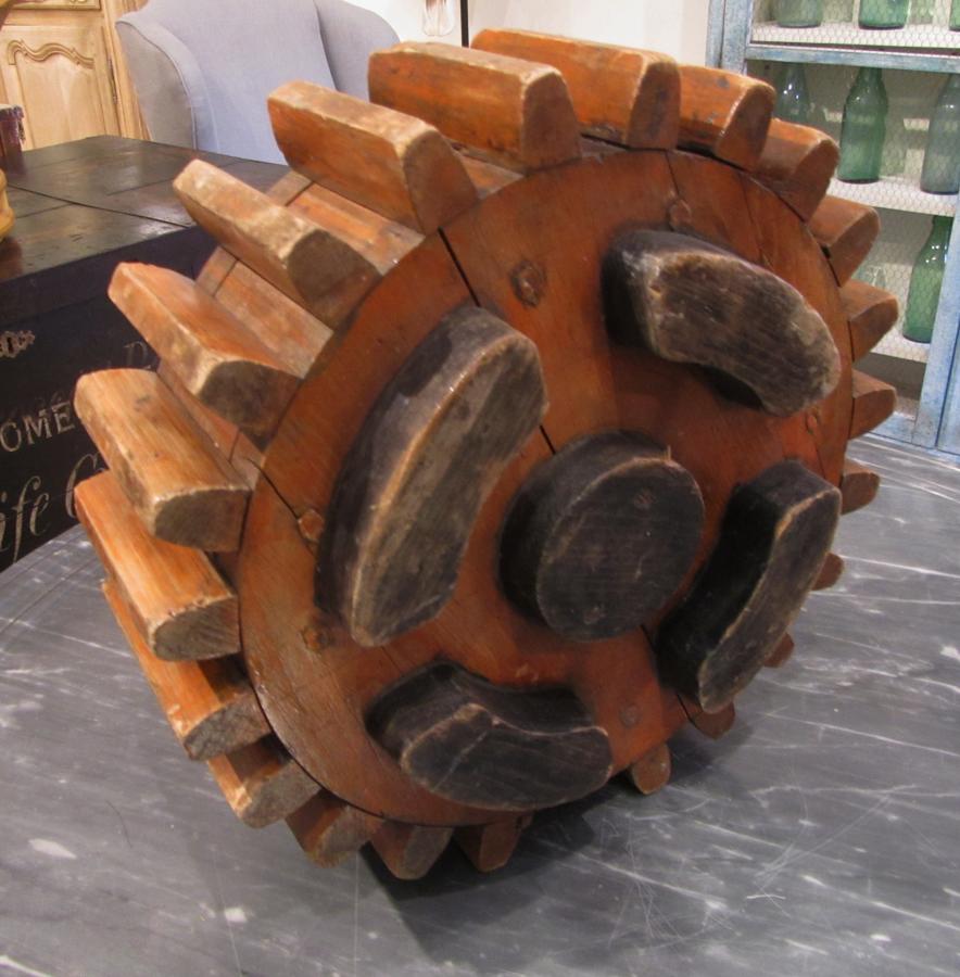 A set of wooden cogs