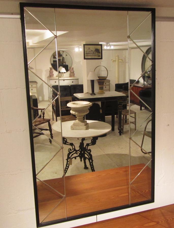 A trellis panelled mirror