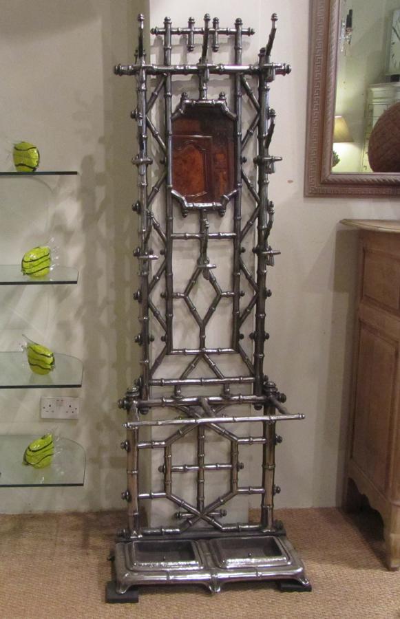 A faux bamboo hall stand