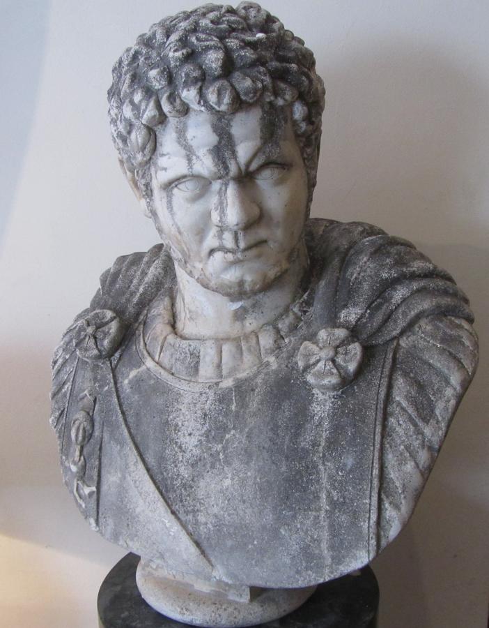 A bust of Roman emperor Caracalla