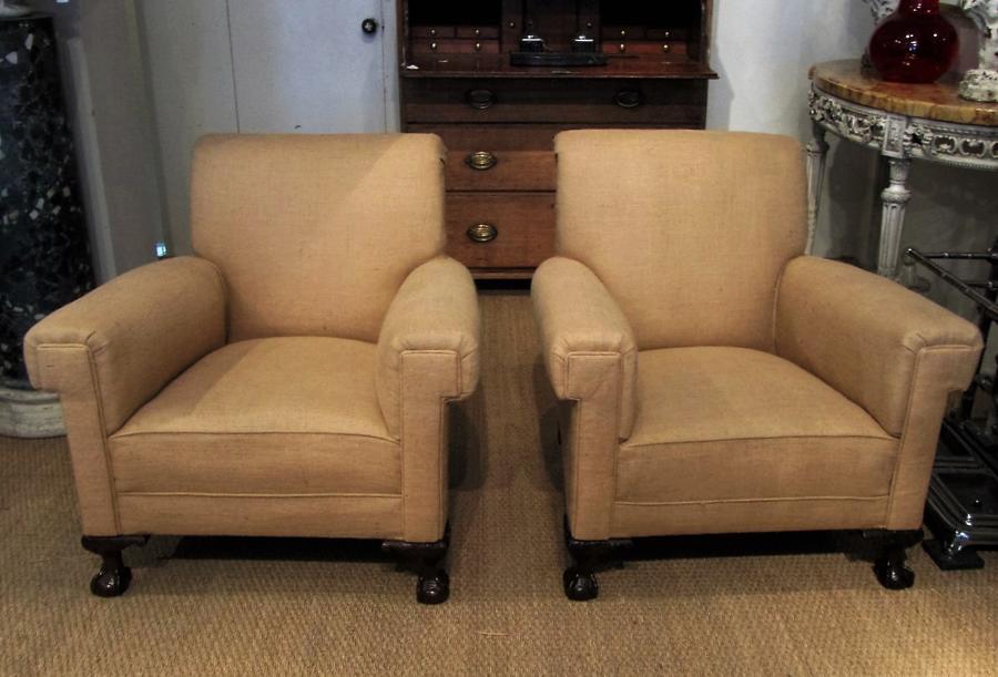 A pair of large armchairs