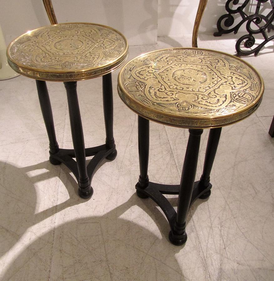 A pair of arts and crafts tables
