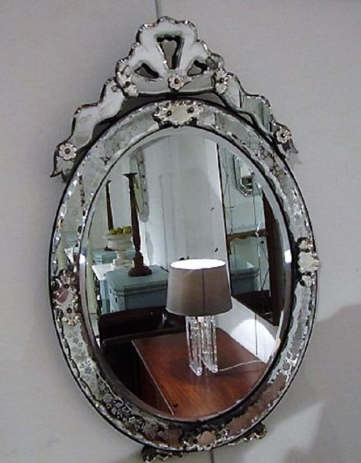 An Oval venetian mirror