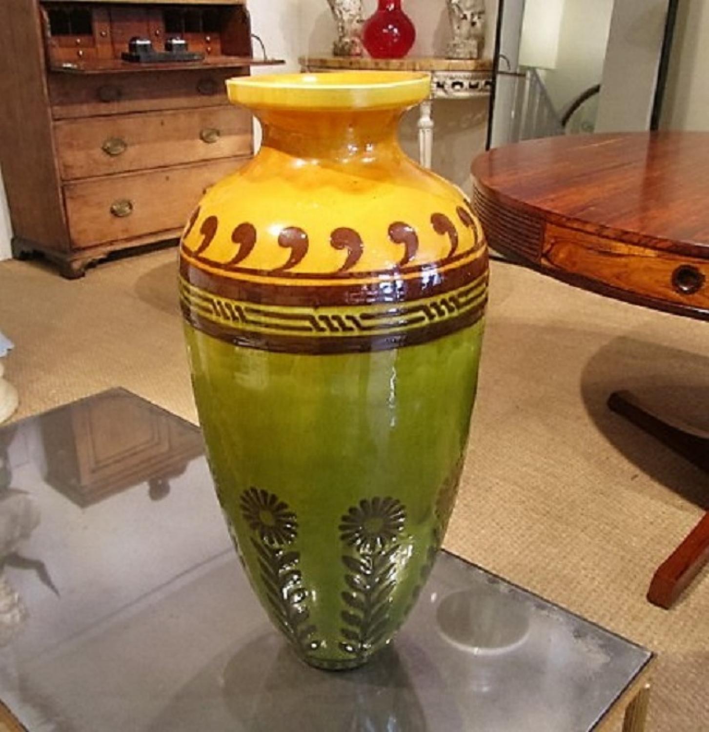 An arts and crafts vase