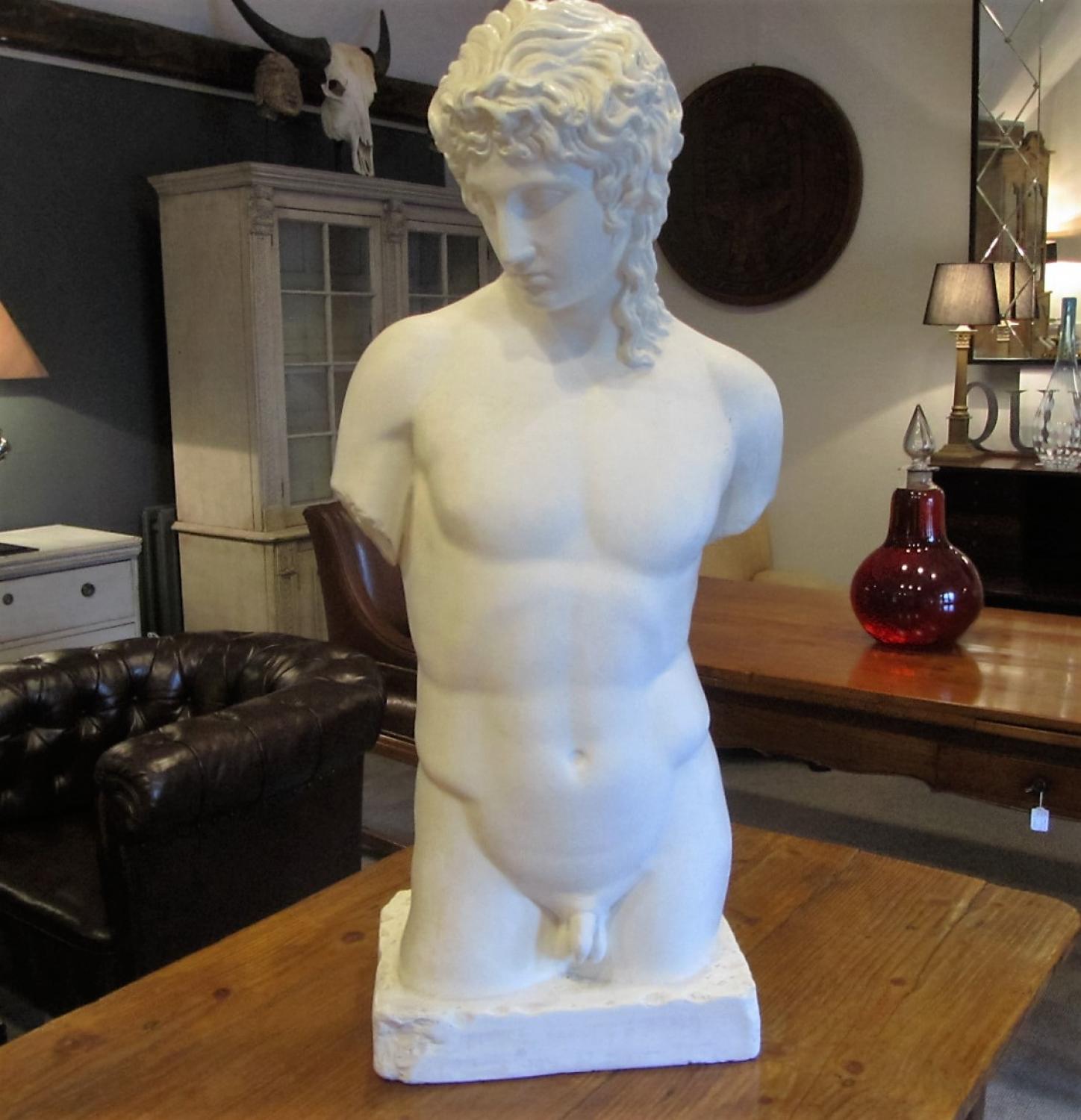 A plaster sculpture of Adonis