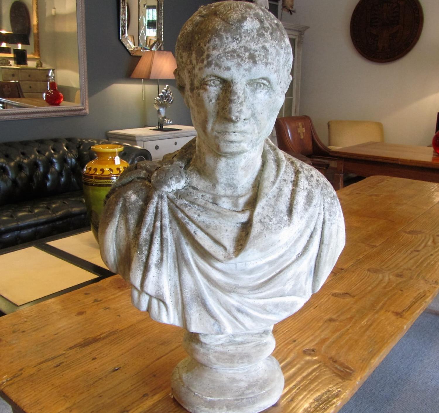 A bust of a roman emperor