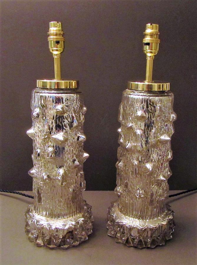 A pair Swedish of Orrefors table lamps
