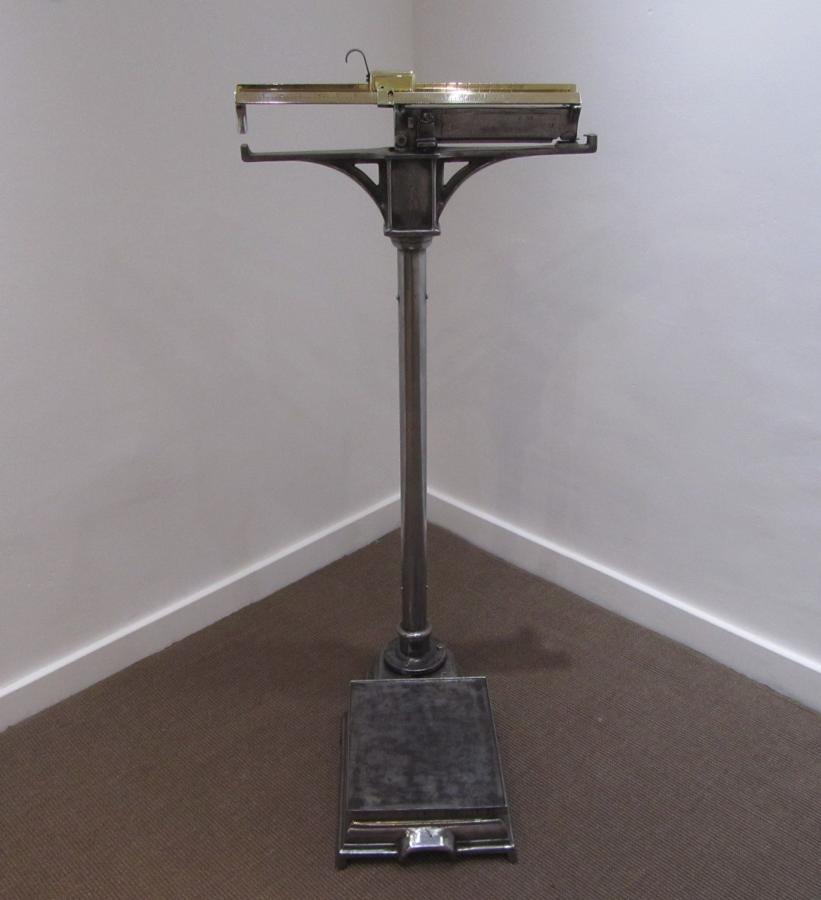 A pair of gymnasium weighing scales