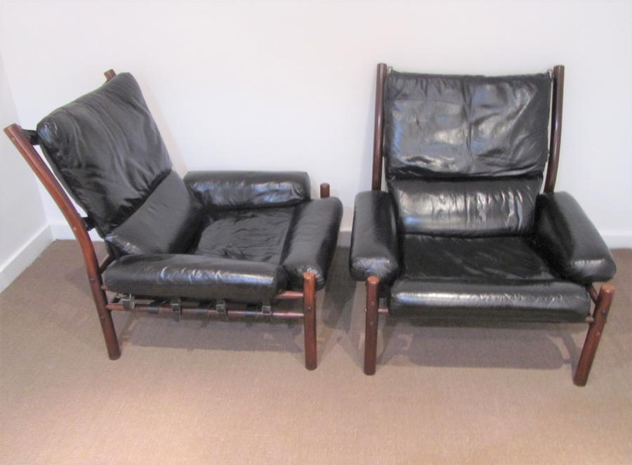 A pair of Arne Norell  Inca chairs