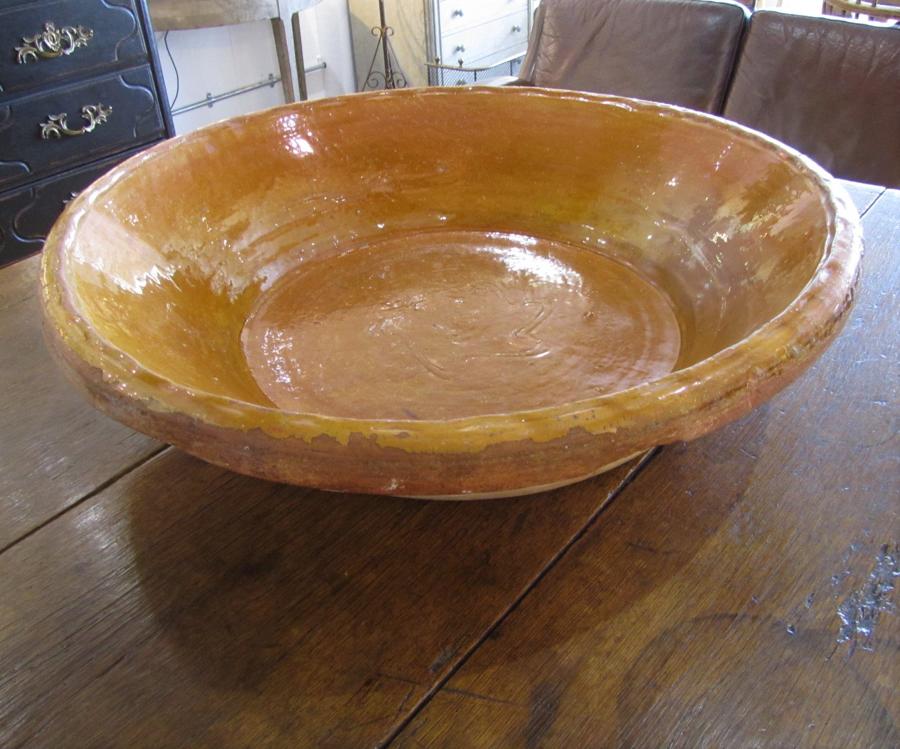 A glazed terracotta bowl