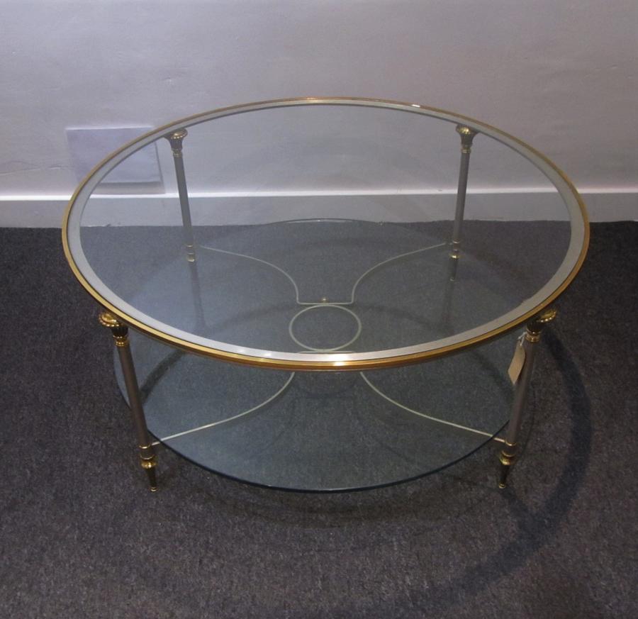 A circular Maison Jansen coffee table