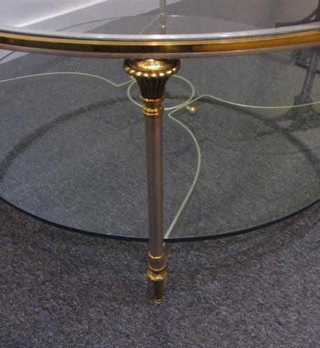 A circular Maison Jansen coffee table