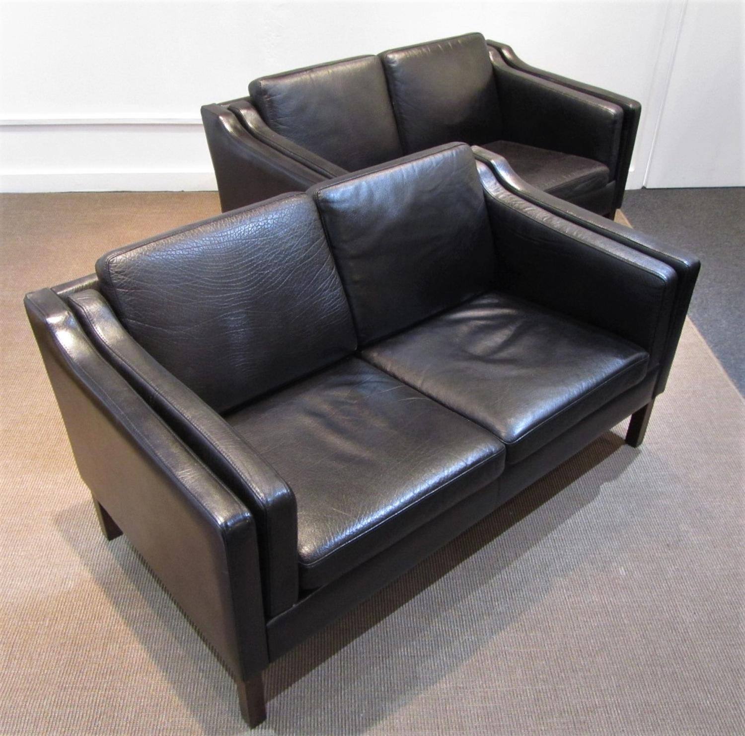 A pair of Danish Leather sofas
