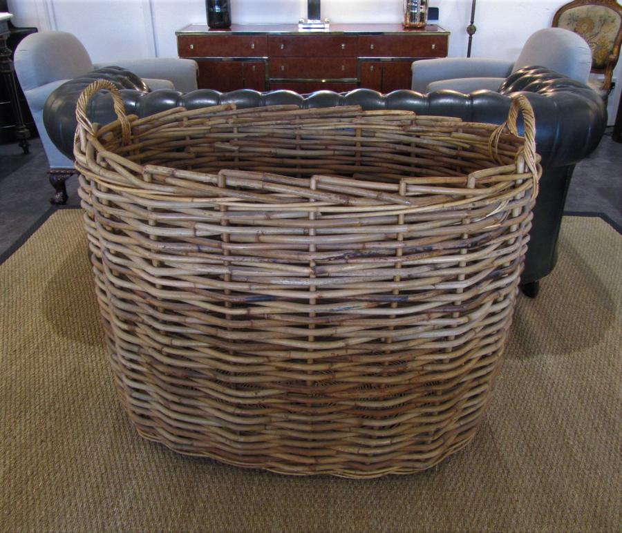 An Enormous wicker log basket