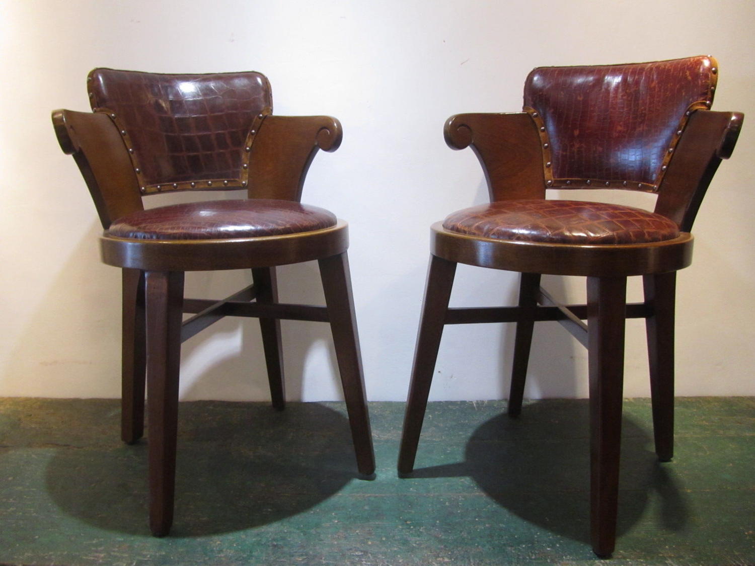 A set of two bridge chairs
