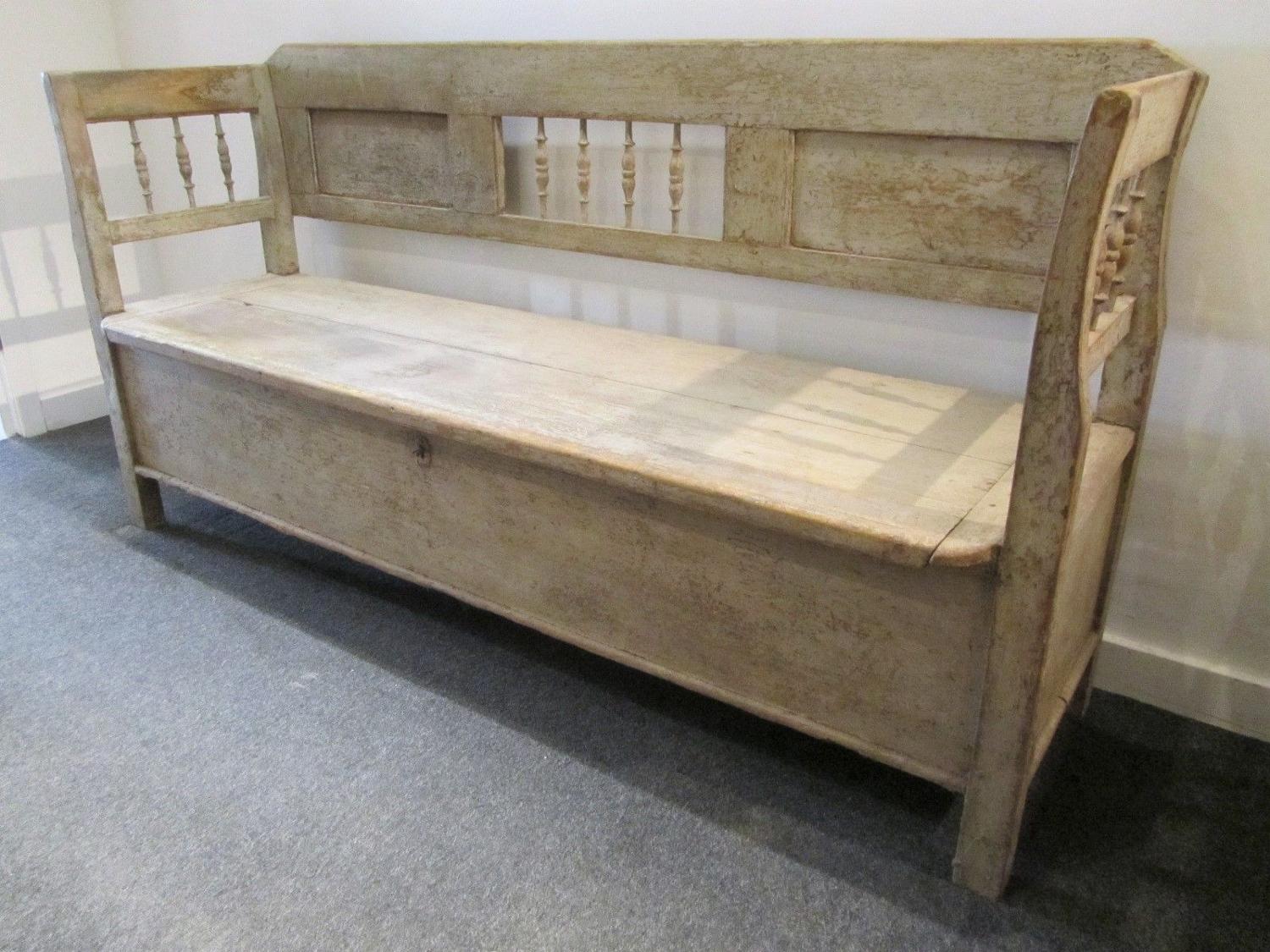 A Scandinavian bench with storage