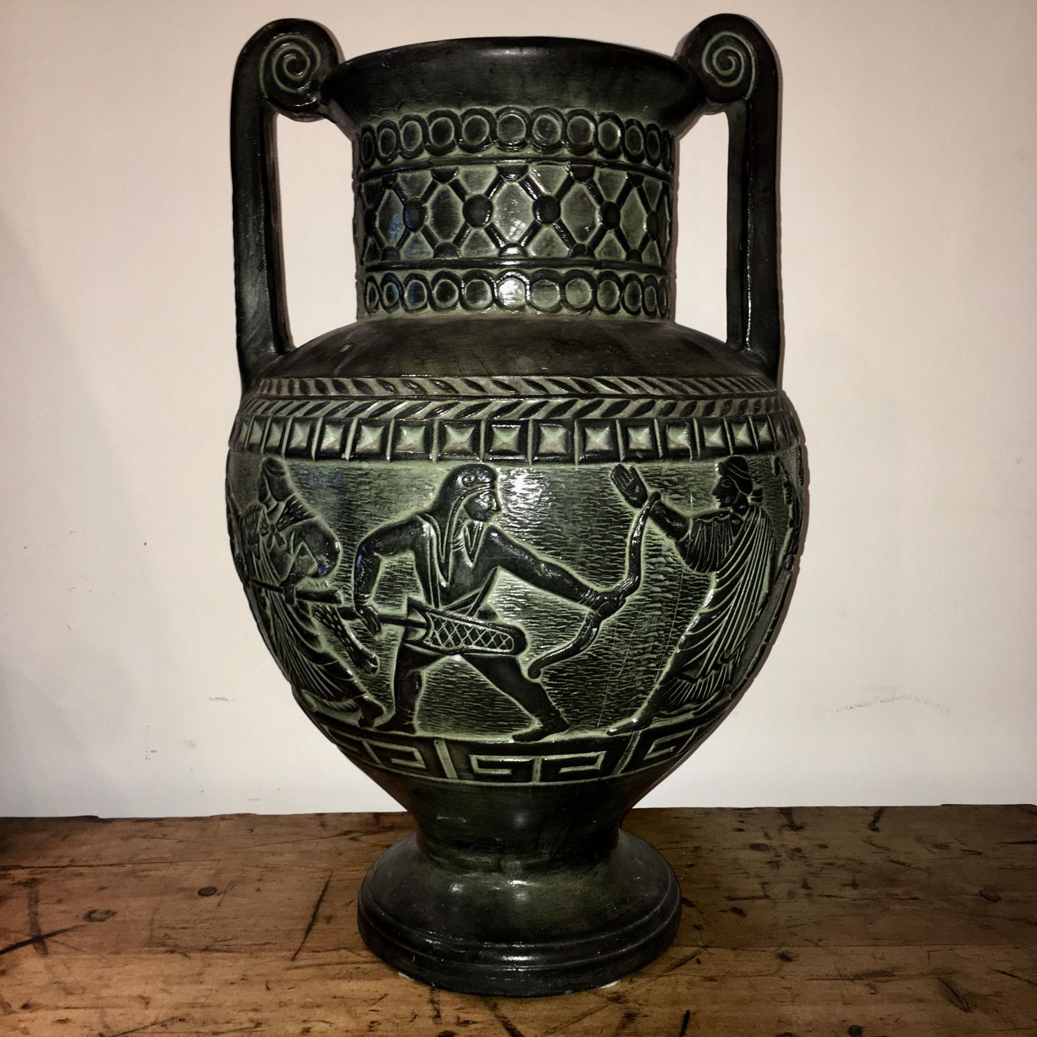 A mid century ceramic volute krater vase