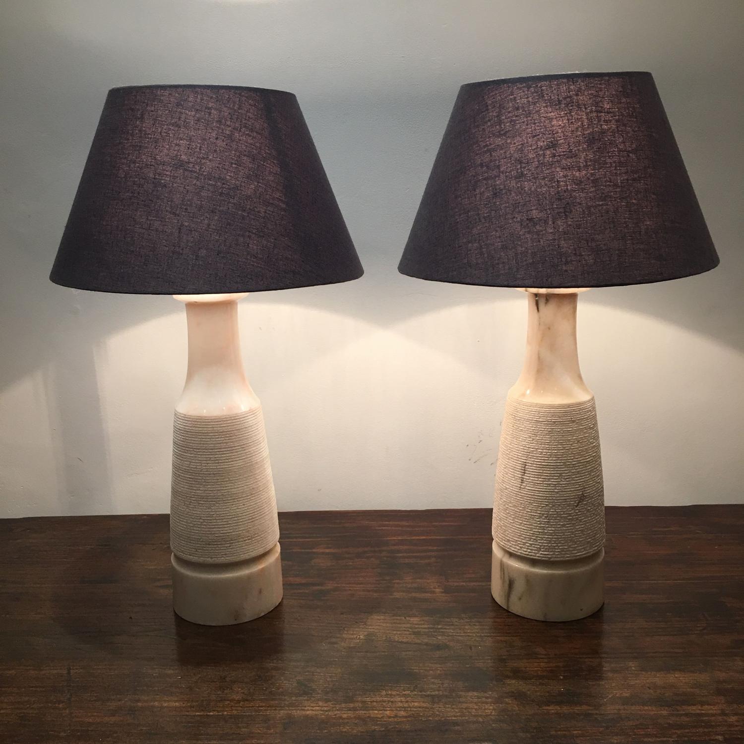 A pair of Marble Table Lamps