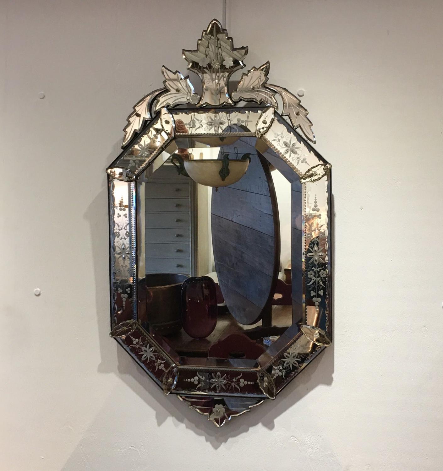 An octagonal Venetian Mirror