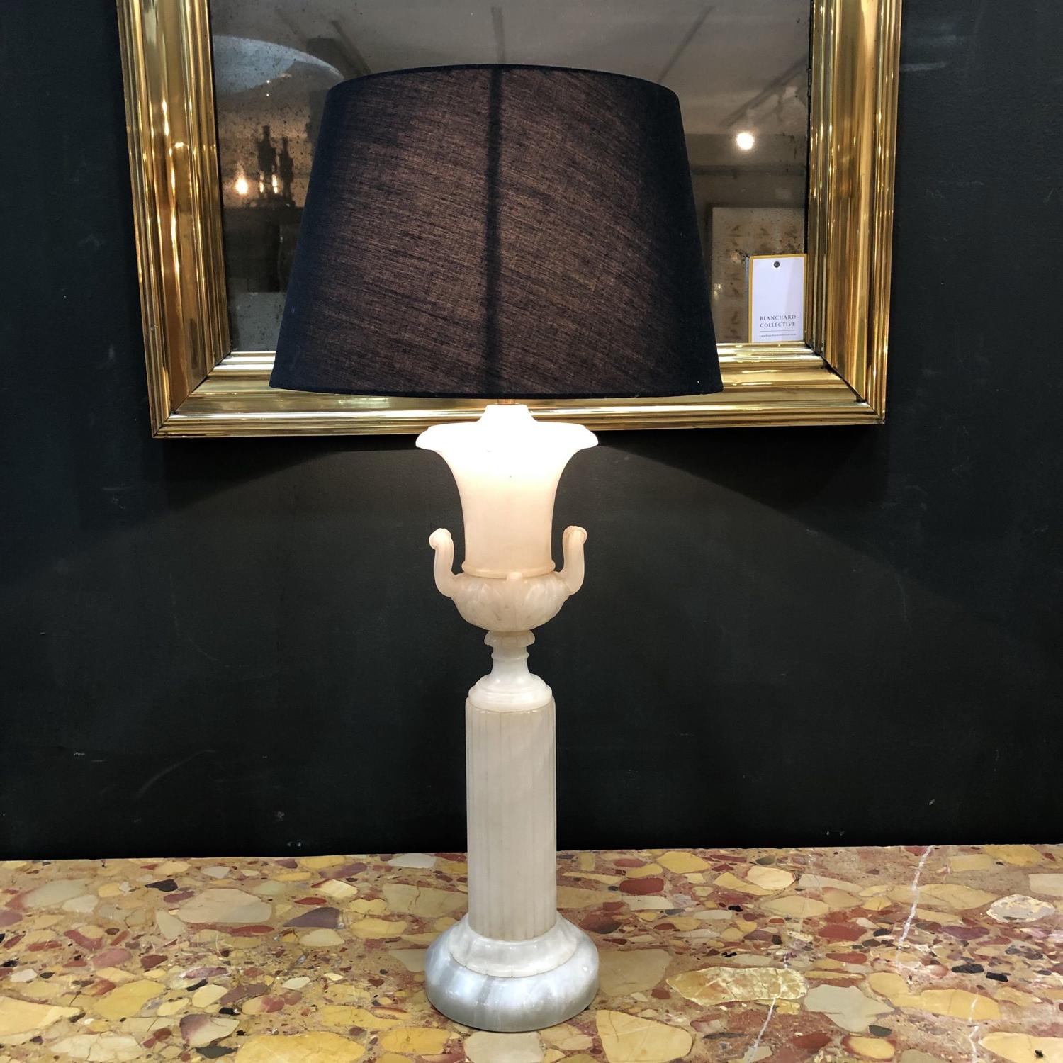 An Alabaster table lamp