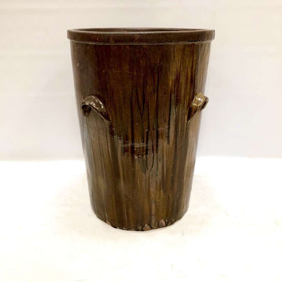A large glazed salting pot