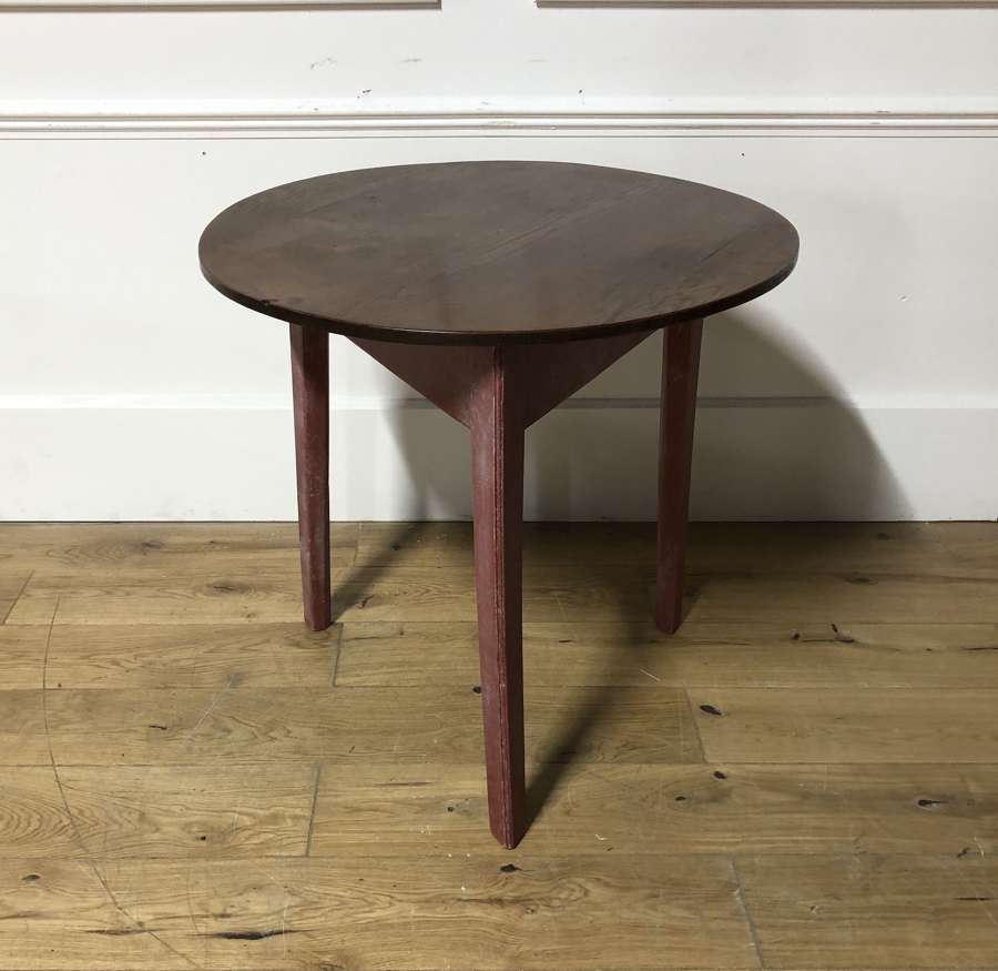 A painted Oak and Elm Cricket Table