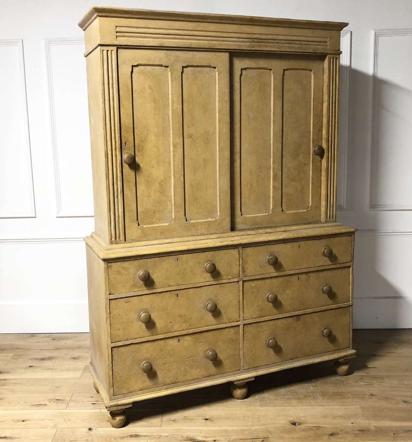 A 19thC Painted Pine House Keepers Cupboard