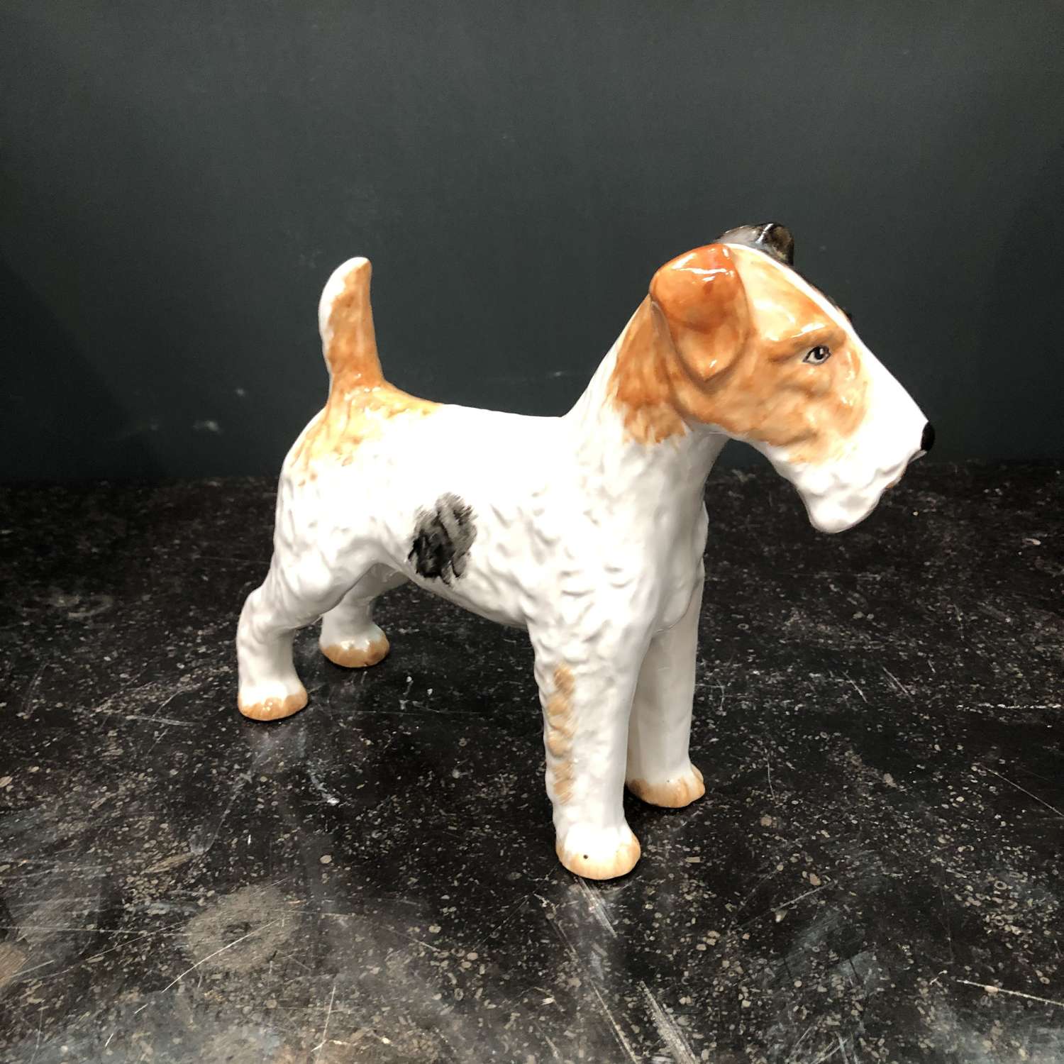 A ceramic fox terrier dog