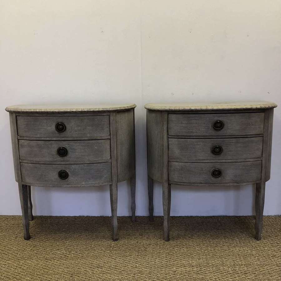 A pair of Demi Lune Commodes
