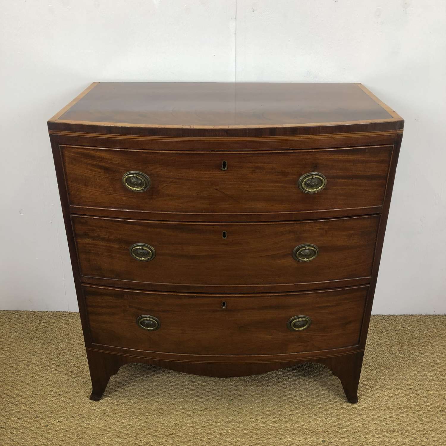 A 19thC Bow Front Chest of Drawers