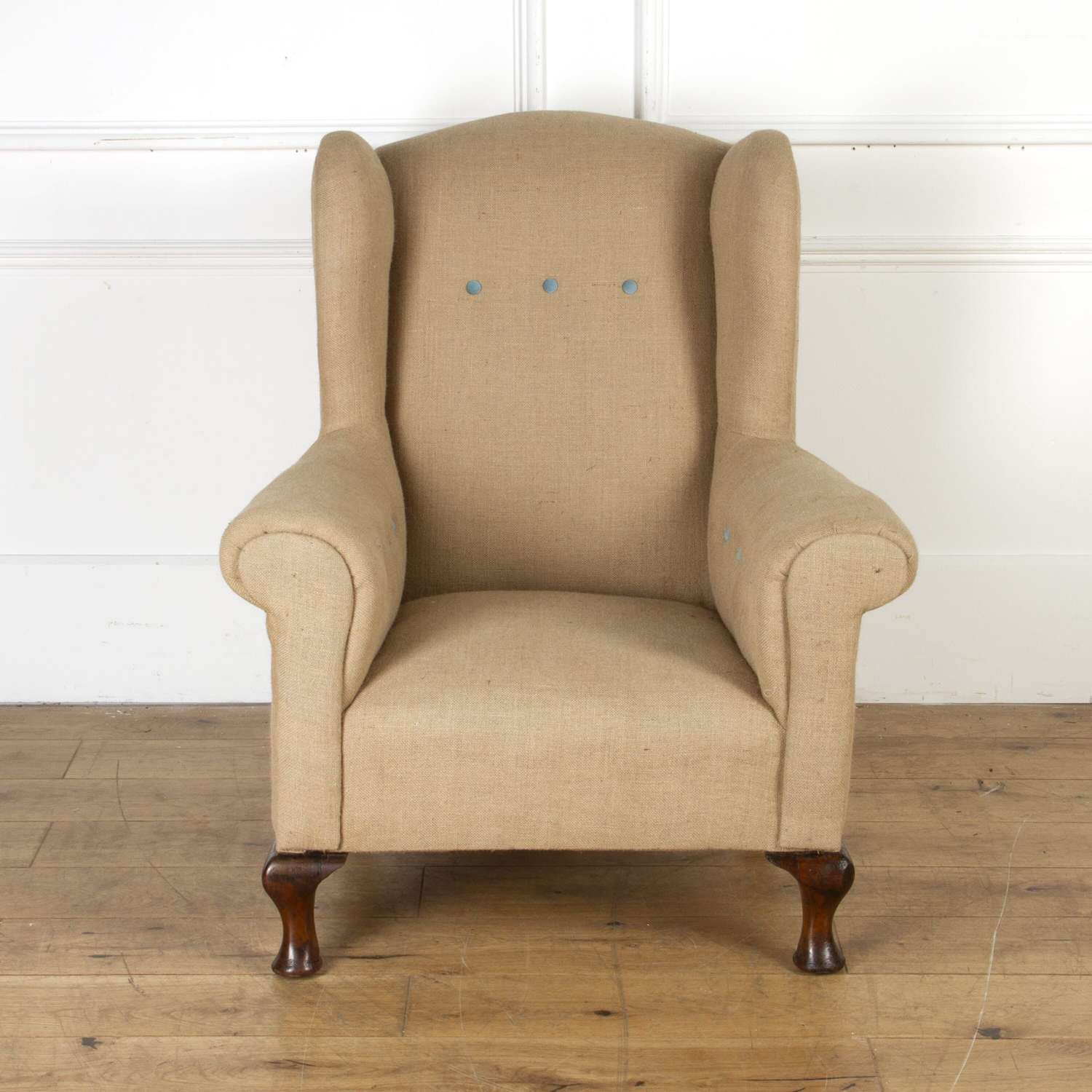 A large wing armchair