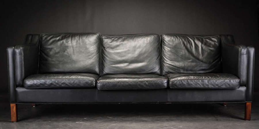 A three seater Danish Leather Sofa