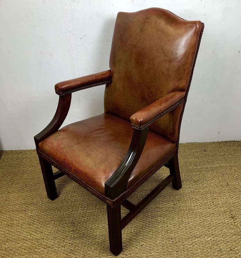 A Leather Library Chair