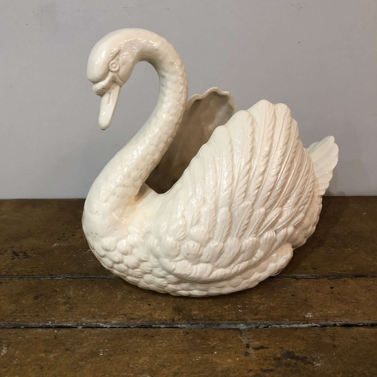 A Ceramic Swan Jardiniere