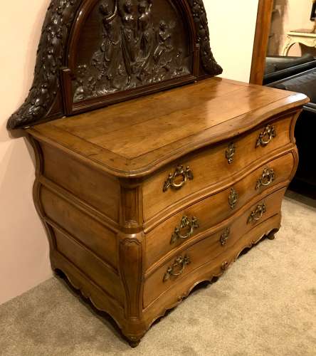 An 18thC cherrywood commode