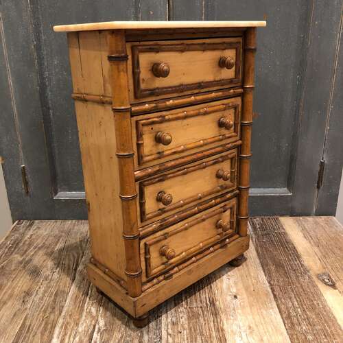 A Minature faux bamboo chest