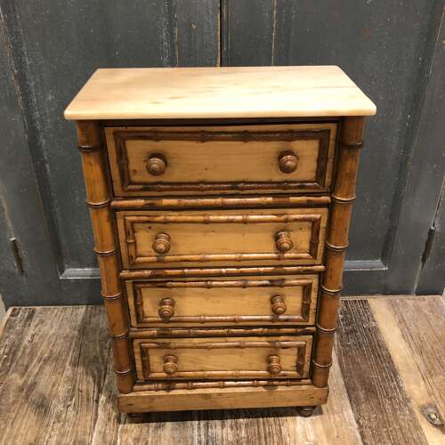 A Minature faux bamboo chest