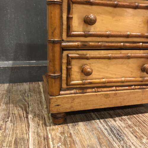 A Minature faux bamboo chest