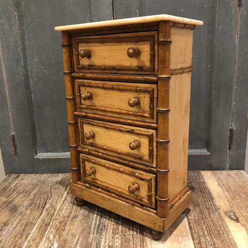 A Minature faux bamboo chest