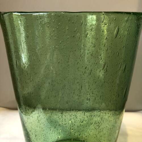 Mid century green glass vase